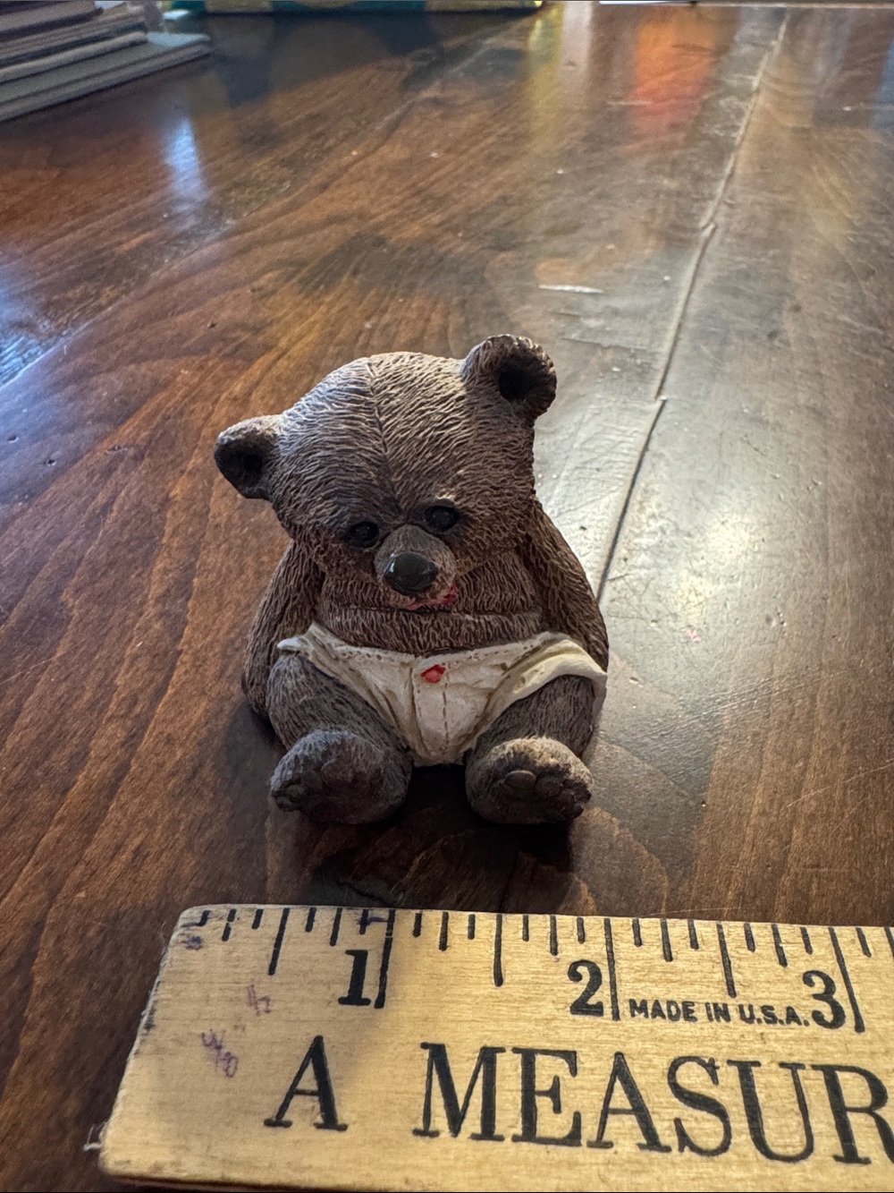 Stone Critters Bear Figurine with White Diaper